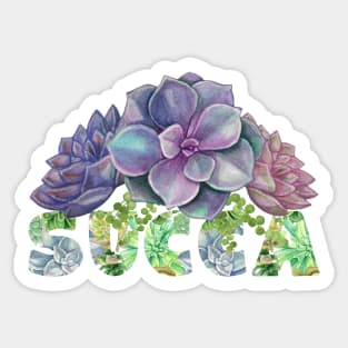 Succa Pun Design for a Succulent Plant Lover Sticker